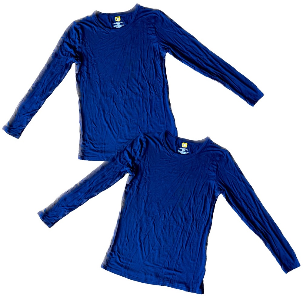 (2) Navy blue long-sleeve undershirt